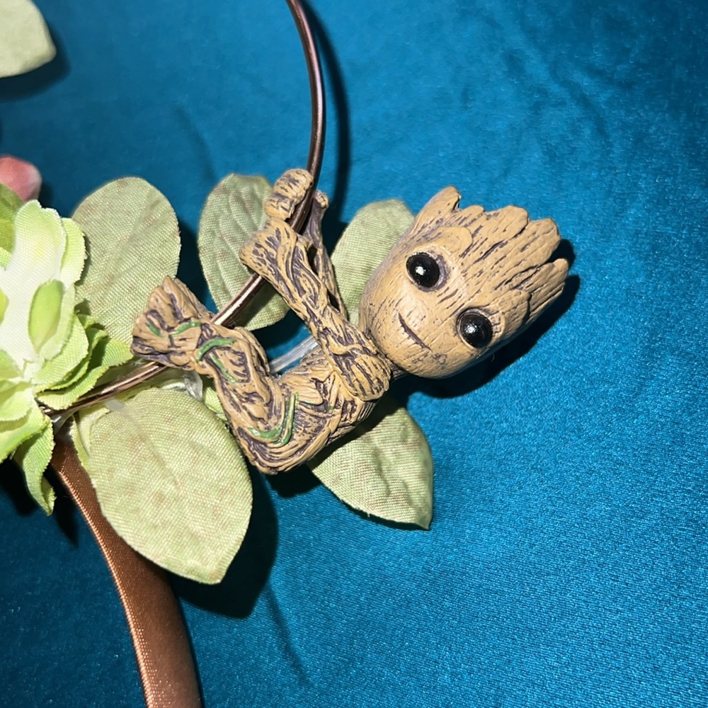Baby Groot Inspired Wired Floral Mickey Ears - Picture 3 of 3